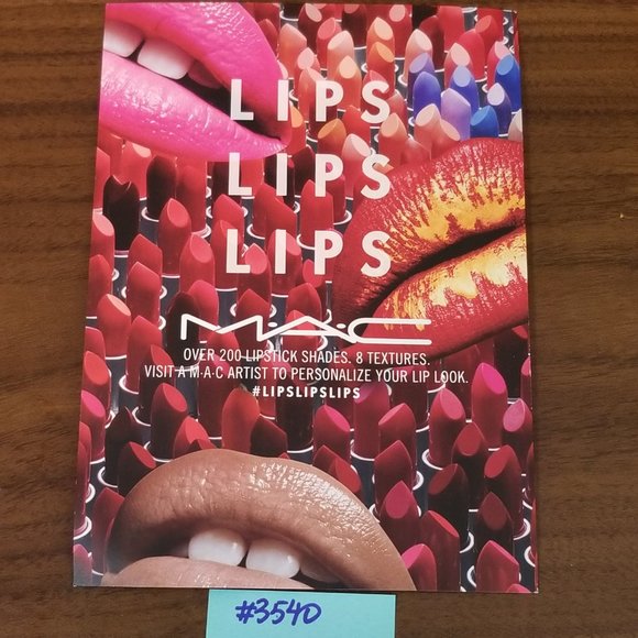 ✅#3540 MAC Lips Lips Lips Sample, 3 colors, 1 Card Ruby Woo, Velvet Teddy, Diva - Picture 2 of 2
